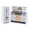 Kids Wooden Play Kitchen Set with Refrigerator, Stove Hood and Roaster